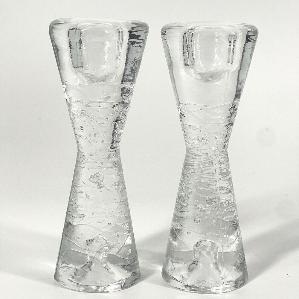 MCM Iittala Hourglass Cone Arkipelago Candle Holders Sarpaneva 5.5” Set Of 2